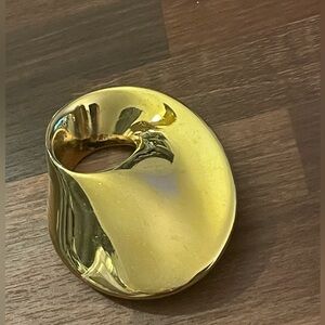 Monet Gold  Tone Abstract Sculpture Brooch